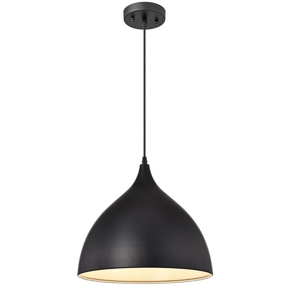 image-CHLOE Lighting WALTER Industrial 1 Light Textured Black Mini Pendant Ceiling Fixture 14" Wide