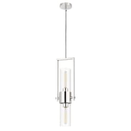 image-60W Redmond Metal Pendant With Clear Glass Shade