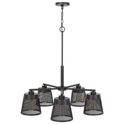 image-60W X 5 Hampton Metal Chandelier With Mesh Shades