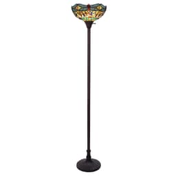 image-CHLOE Lighting EMPRESS Tiffany-style Dark Bronze 1 Light Torchiere Lamp 14" Shade