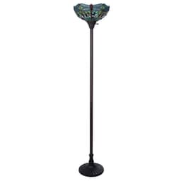image-CHLOE Lighting EMPRESS Tiffany-style Dark Bronze 1 Light Torchiere Lamp 14" Shade