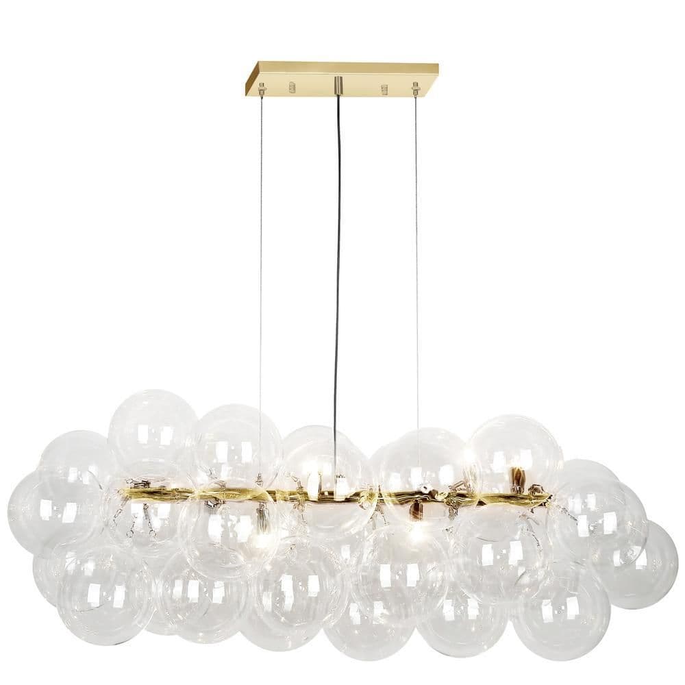 image-10LT Halogen Horiz Pendant, AGB, Clear Glass