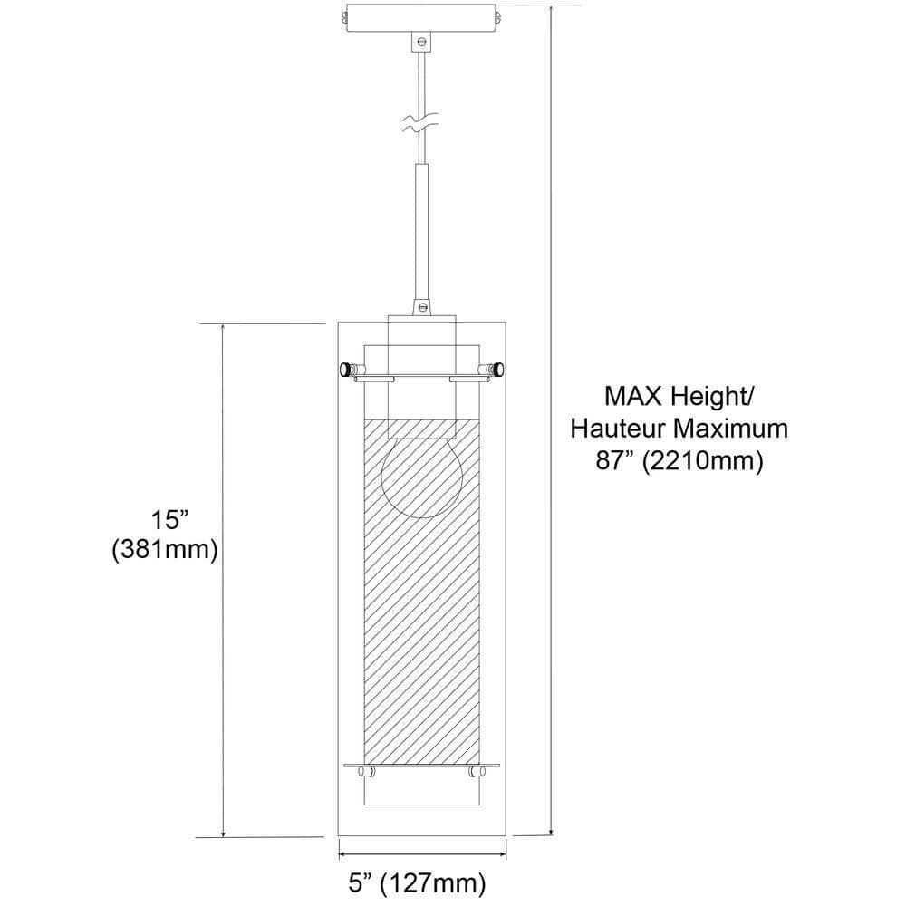 image-1LT Incandescent Pendant, MB with CLR/FR Glass