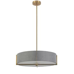 image-4LT Incandescent Pendant, AGB, GRY Shade