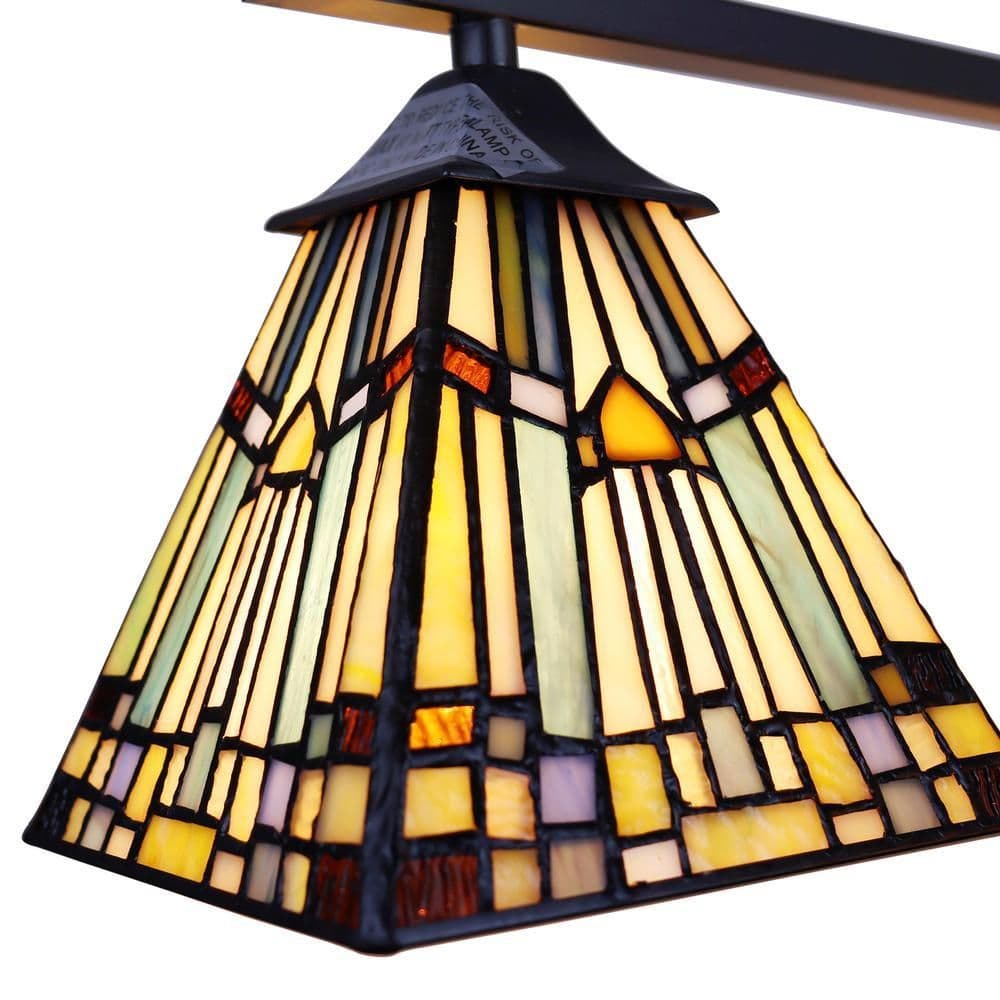 image-CHLOE Lighting KINSEY Mission Tiffany-style Blackish Bronze 5 Light Large Chandelier 30" Wide