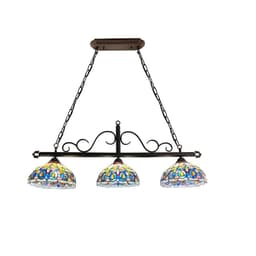 image-CHLOE Lighting SERENITY Victorian Tiffany-Style Dark Bronze 3 Light Island Pendant 45" Wide