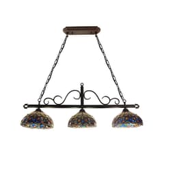 image-CHLOE Lighting SERENITY Victorian Tiffany-Style Dark Bronze 3 Light Island Pendant 45" Wide