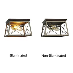 image-CHLOE Lighting Farmhouse-Style Two-Toned 2 Light Ceiling Flush Fixture 12" Wide