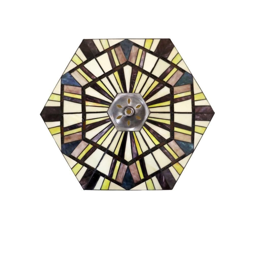 image-CHLOE Lighting VINCENT Tiffany-Style Blackish Bronze 3-Light Mission Inverted Pendant 22" Wide
