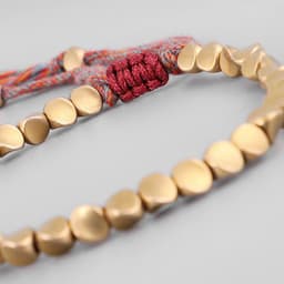 image-Handmade Tibetan Buddhist Bracelets On Hand Braided Copper Beads Lucky Rope Bracelet & Bangles For Women Men