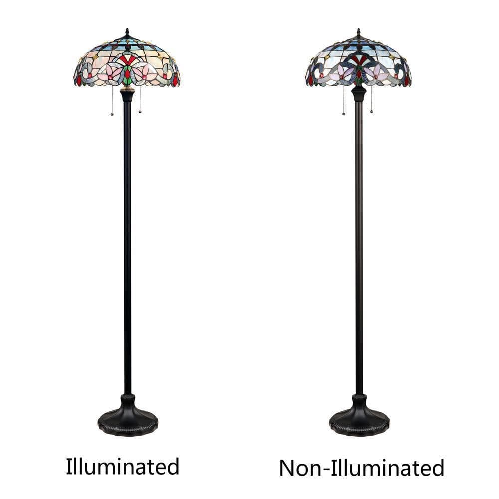 image-CHLOE Lighting GRENVILLE Victorian-Style Dark Bronze 2 Light Floor Lamp 18" Wide