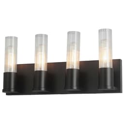 image-4LT Incandescent Vanity, MB, CLR Fluted Glass