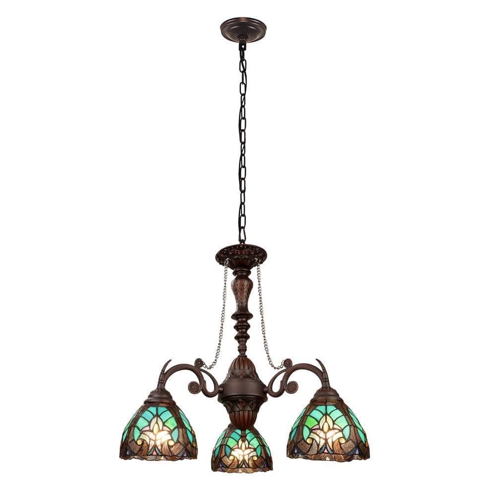 image-Liaison Victorian-Style 3-Light Antique Dark Bronze Finish Mini Chandelier