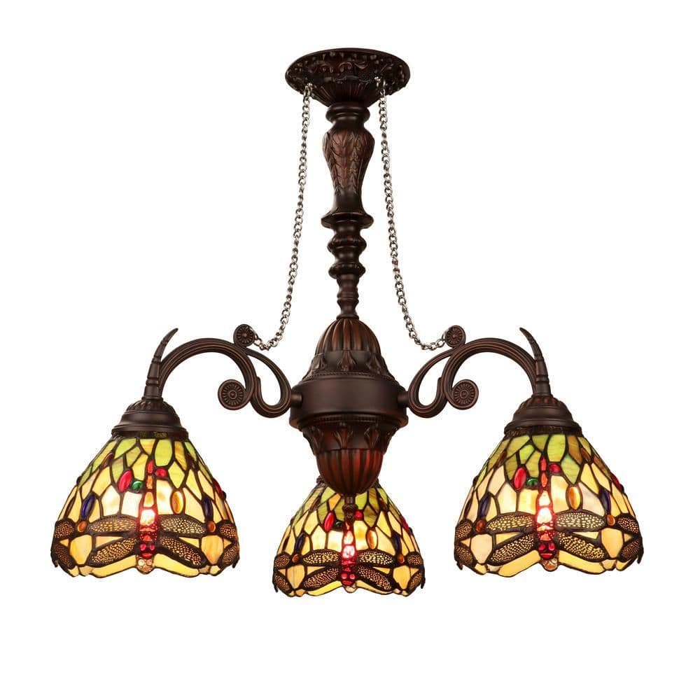 image-Anisoptera Purity 3-Light Antique Dark Bronze Finish Mini Chandelier 24" Wide