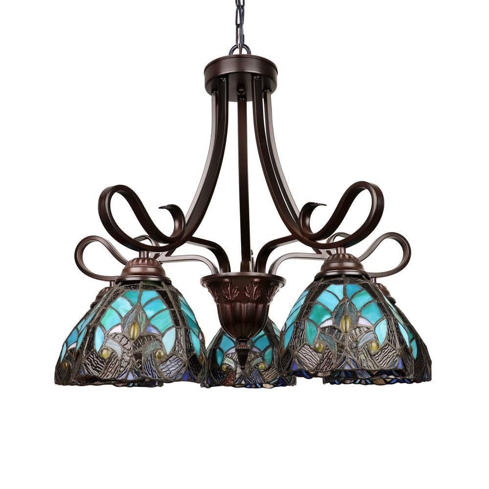 image-Victorian-Style 5-Light Antique Dark Bronze Finish Large Chandelier 25" Wide