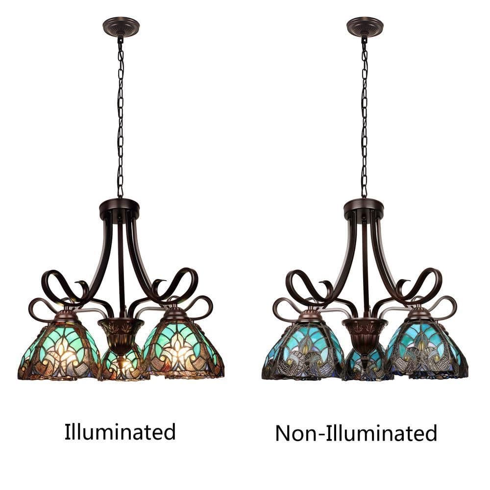 image-Victorian-Style 5-Light Antique Dark Bronze Finish Large Chandelier 25" Wide