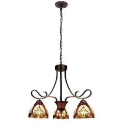 image-Victorian-Style 3-Light Antique Dark Bronze Finish Mini Chandelier 25" Wide