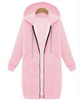 image-Hooded long-sleeved winter sweater women's jacket in a long thick shirt