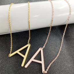 image-Fabulous Rose Gold Plated Stainless Steel Initial Letter Pendant Necklace