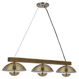 image-Lakeland 15W X 3 Intergrated Dimmable Led Metal / Birch Wood Island Chandelier