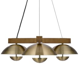 image-Lakeland 15W X 3 Intergrated Dimmable Led Metal / Birch Wood Pendant Light