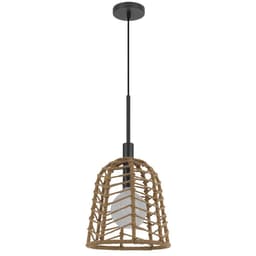 image-Parkton 60W Metal Pendant With Burlap Roped Shade