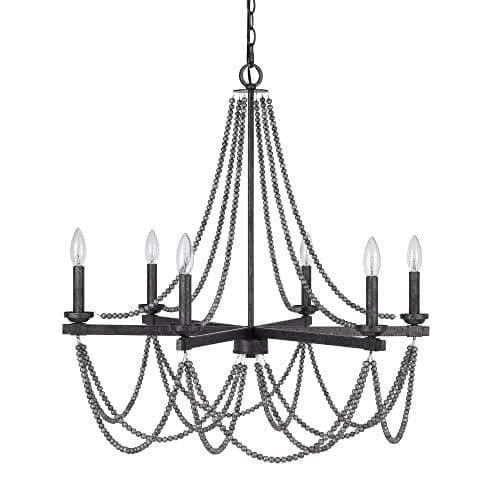 image-60W X 6 Ventura Metal Beaded Chandelier