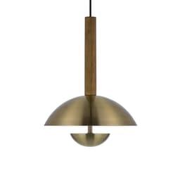 image-Lakeland 15W Intergrated Dimmable Led Metal / Birch Wood Pendant Light