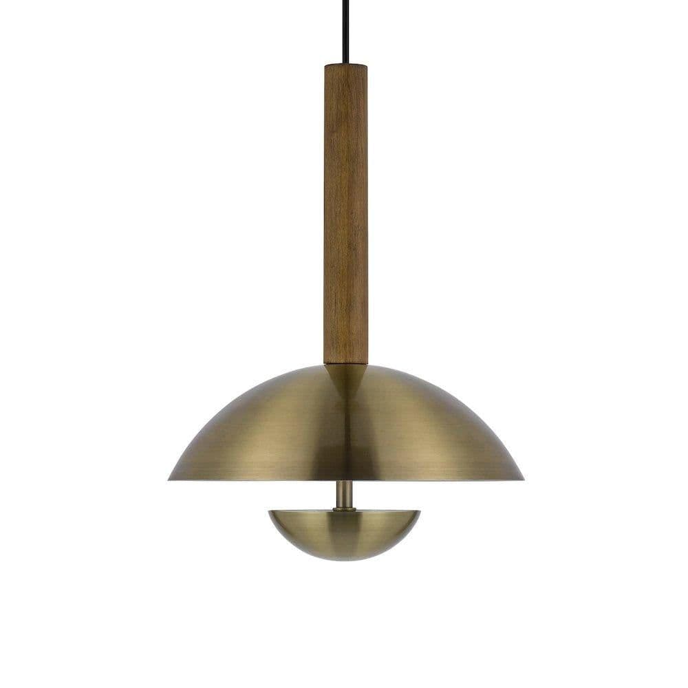 image-Lakeland 15W Intergrated Dimmable Led Metal / Birch Wood Pendant Light