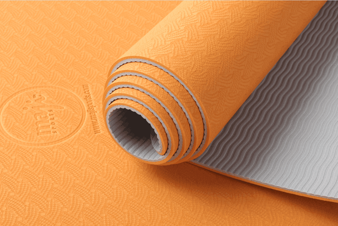 image-2-Tone TPE Yoga Mat 24" x 68" x 4mm Non-Slip
