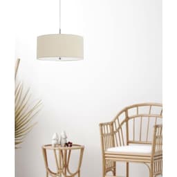 image-60W X 3 Addison Linen Drum Pendant