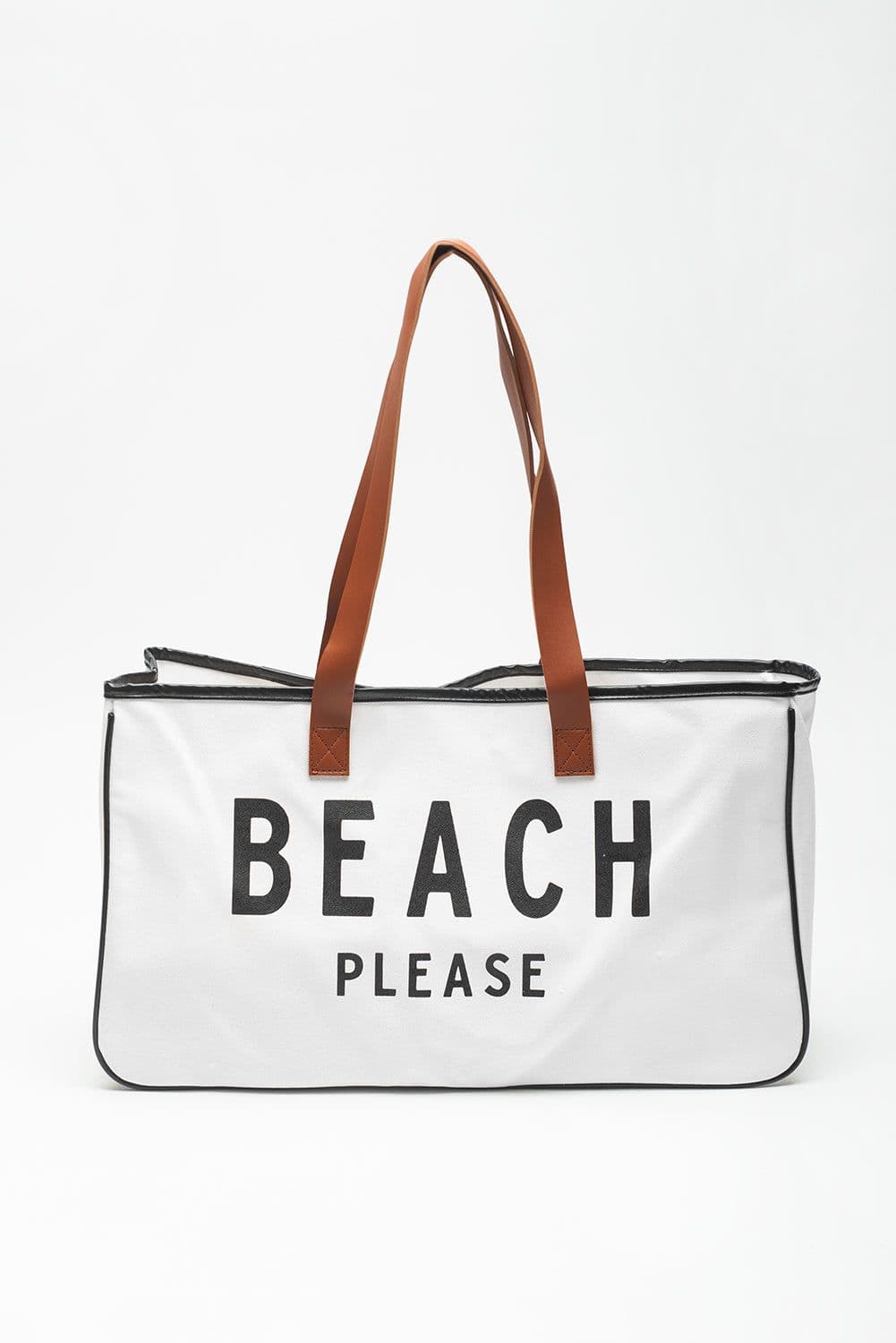 image-Beach Please Canvas Tote Bag - White Large 50cm