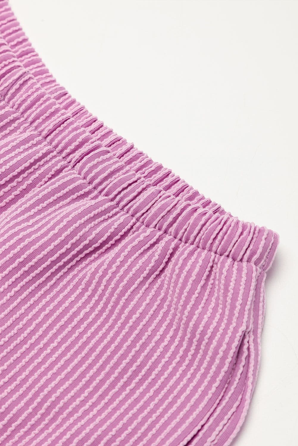 image-Phalaenopsis Ribbed Textured Knit Loose Fit Tee and Shorts Set