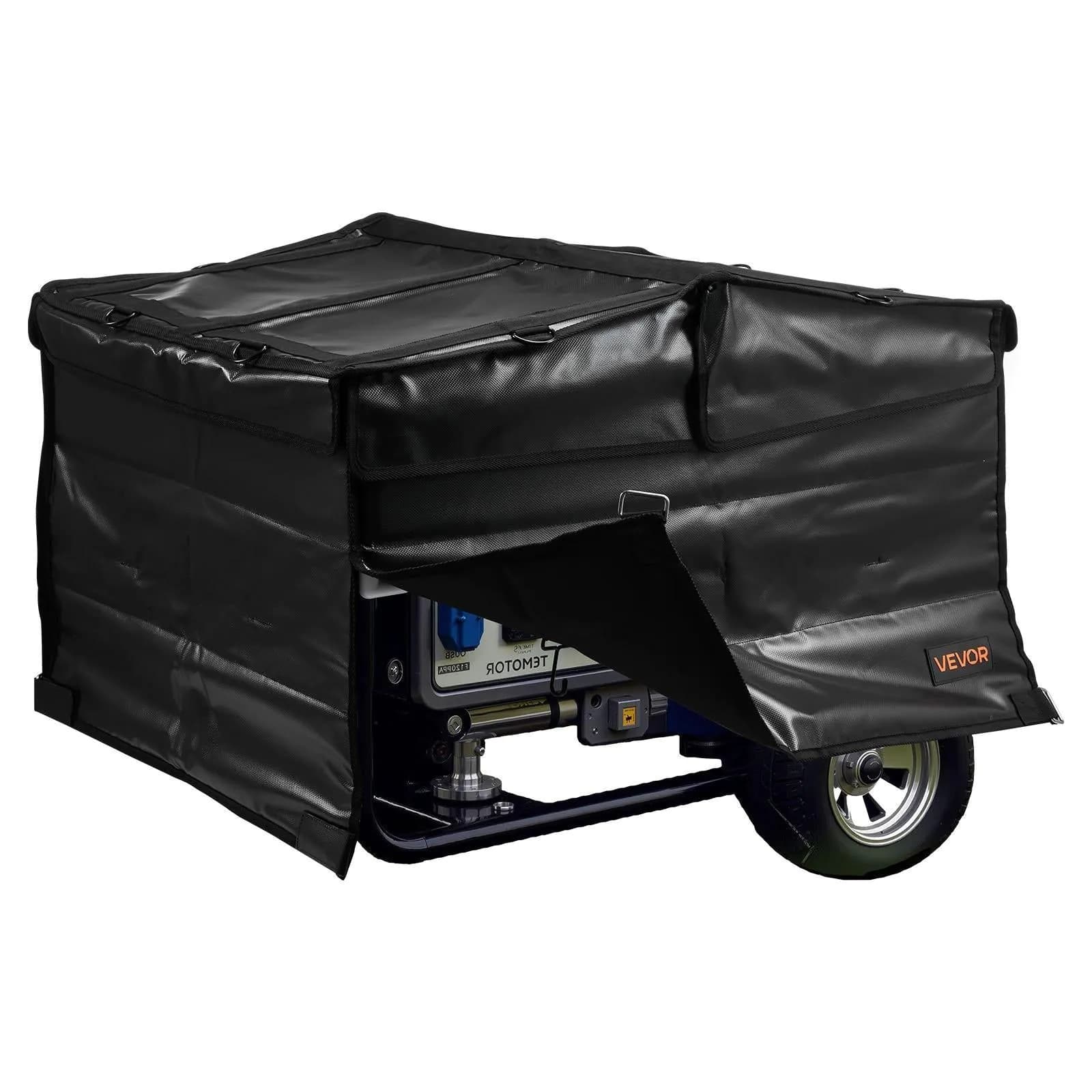 image-VEVOR Generator Cover, 34 x 26 x 21 Inch Waterproof Universal Generator Cover for Most Generators 3500-12000 Watt, Portable Generator Running Cover with Heavy Duty Thicken 420D Oxford Fabric, Black