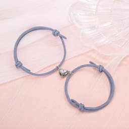 image-Simple Alloy Love Magnets Attracting Couple Bracelets