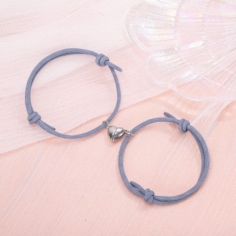 image-Simple Alloy Love Magnets Attracting Couple Bracelets