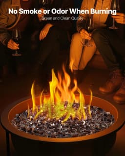 image-VEVOR Fire Glass, 10 LBS / 4.5 KG High-Temperature Resistant Fireplace Rocks, 1/2-Inch / 12.7 mm Reflective & Smokeless Firepit Glass Rock, High Luster Stone Landscaping for Fire Pit Table, Copper