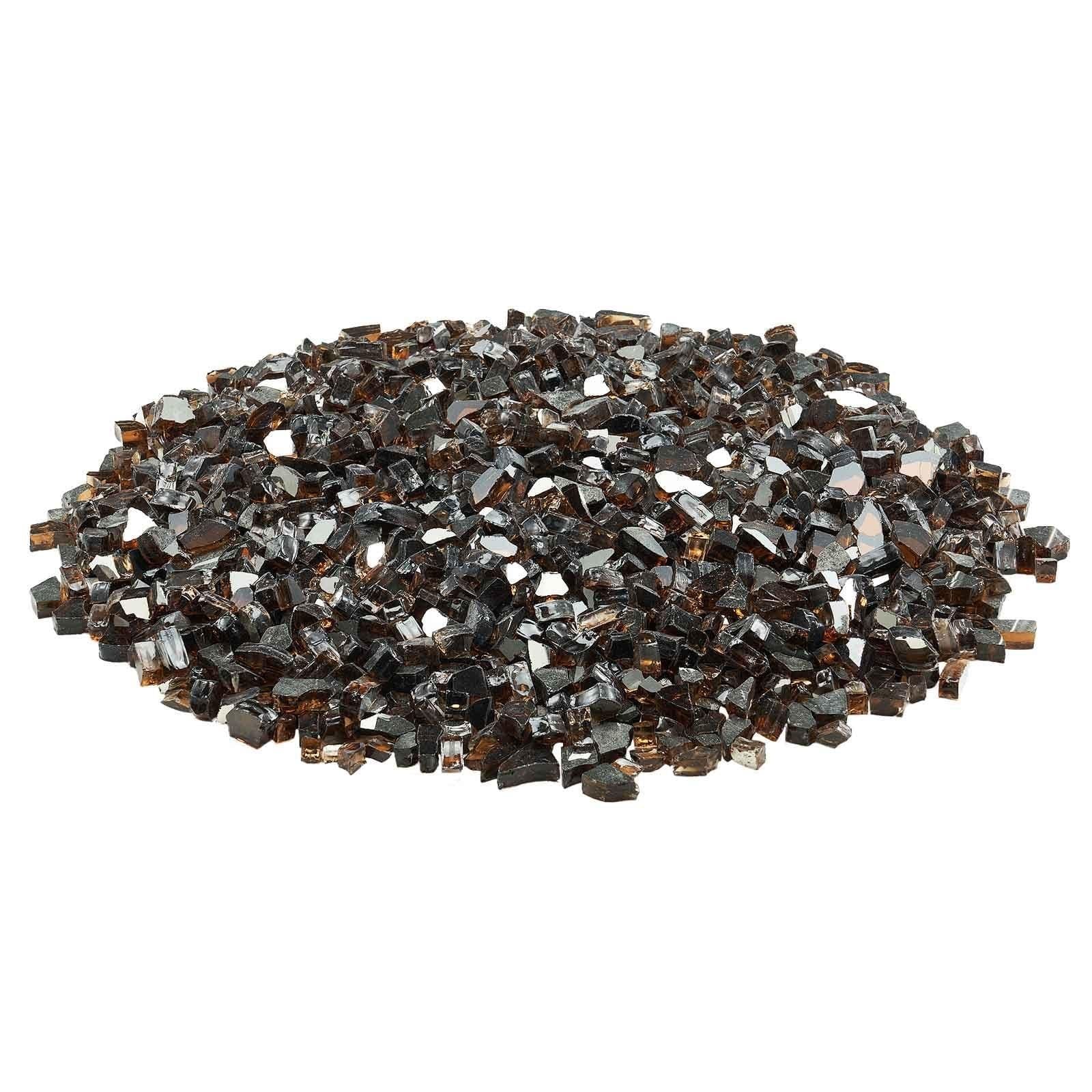 image-VEVOR Fire Glass, 10 LBS / 4.5 KG High-Temperature Resistant Fireplace Rocks, 1/2-Inch / 12.7 mm Reflective & Smokeless Firepit Glass Rock, High Luster Stone Landscaping for Fire Pit Table, Copper