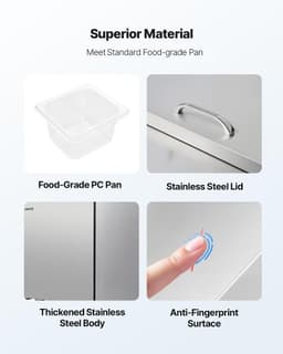 image-VEVOR 60"W Commercial Refrigerator, 15.4 Cu. Ft Sandwich Prep Refrigerated Table, Mega Top Food Prep Fridge with 24 Pans and Cutting Board, Stainless Steel Salad Prep Cooler for Restaurant, Food Truck