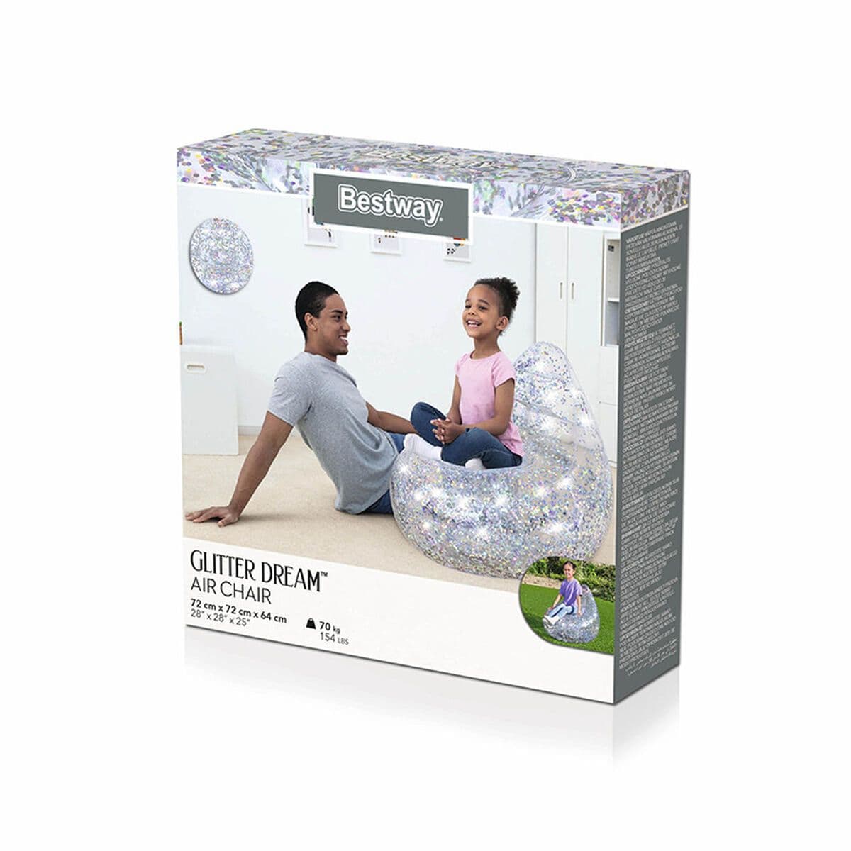 image-Inflatable Armchair Bestway Multicolour 72 x 72 x 64 cm Glitter