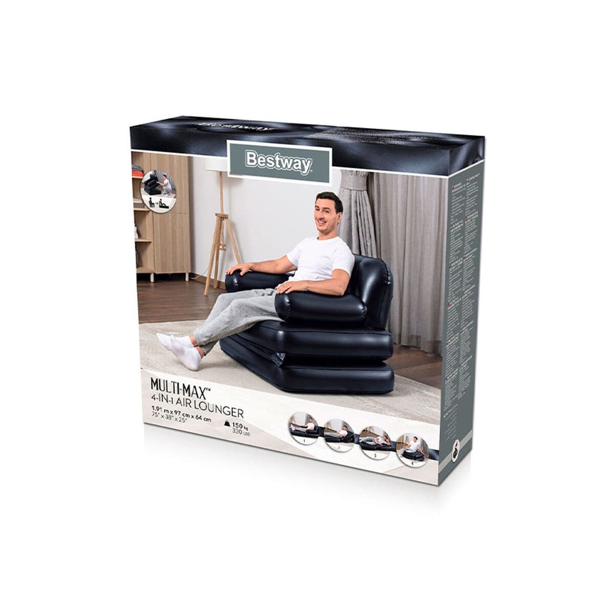 image-Inflatable Armchair Bestway 191 x 38 x 25 cm Black