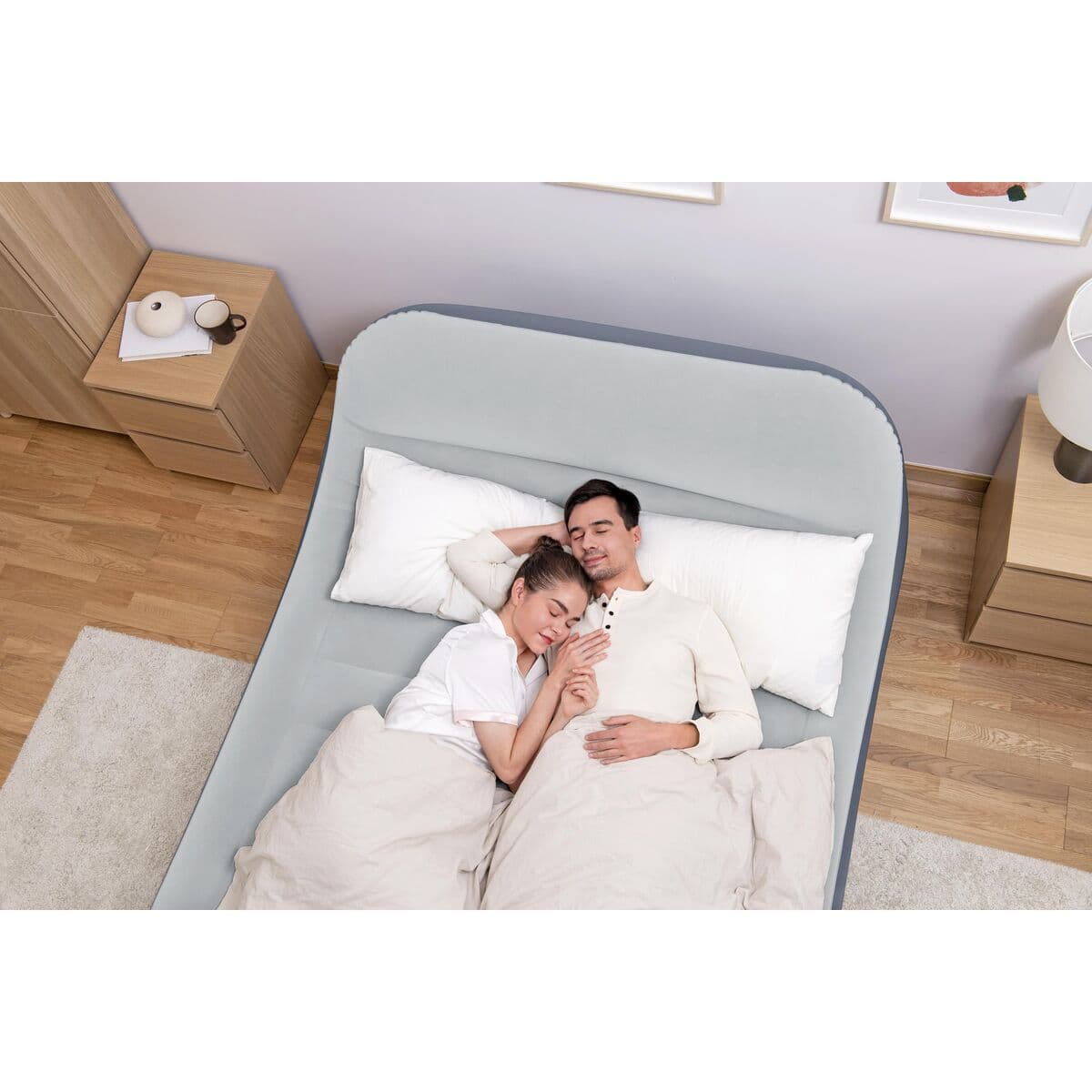 image-Bestway Inflatable Double Bed with Motor and Headboard 226x152x84 cm Camping 67923