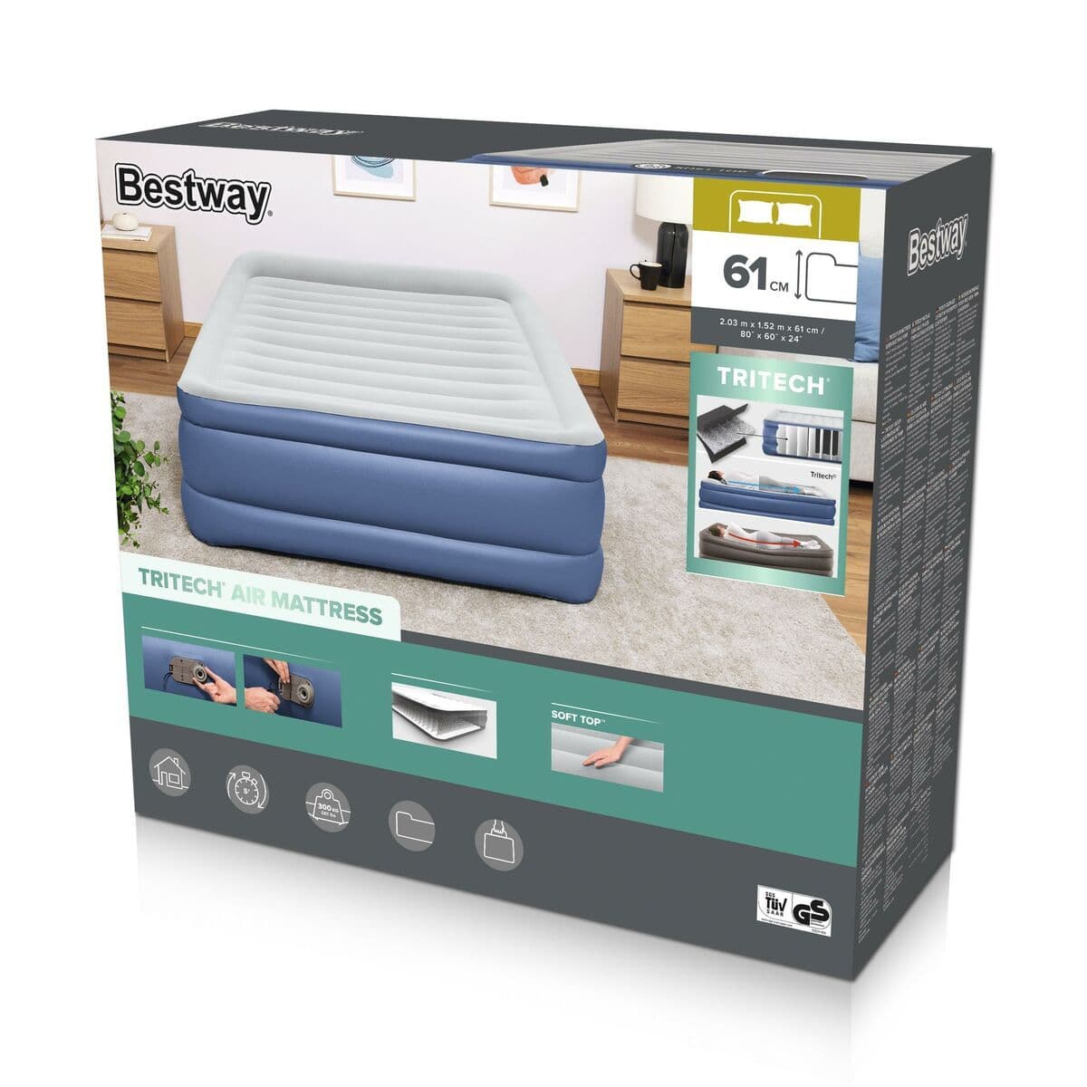 image-Bestway Double Bed with Motor 203x152x61 cm Inflatable & Camping 67690