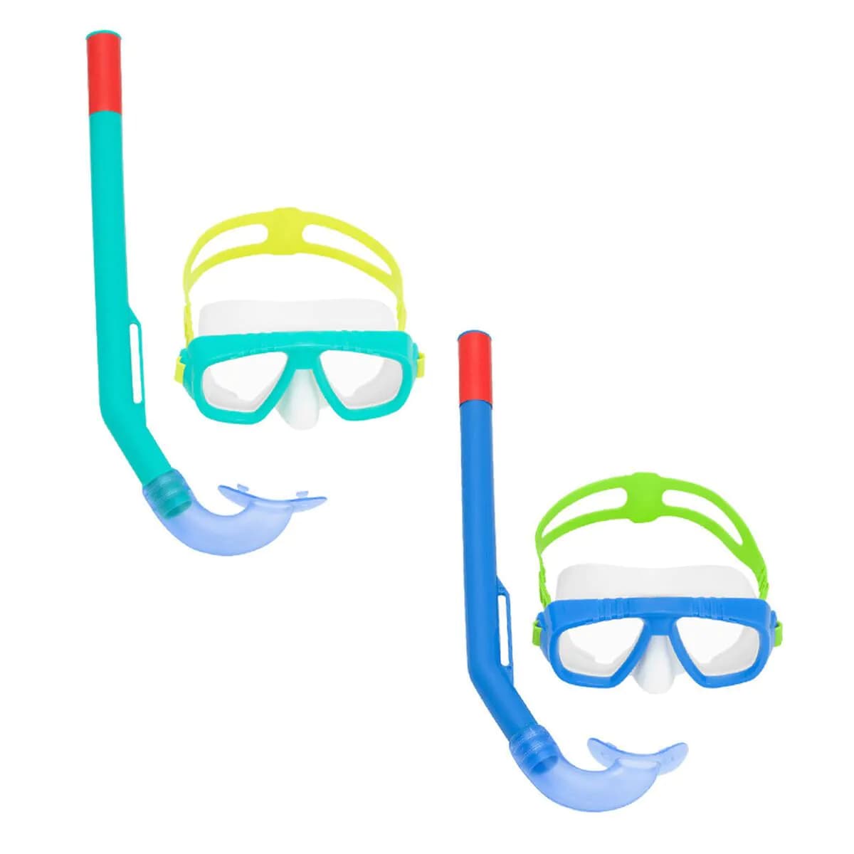 image-Snorkel Goggles and Tube for Children Bestway Blue Turquoise