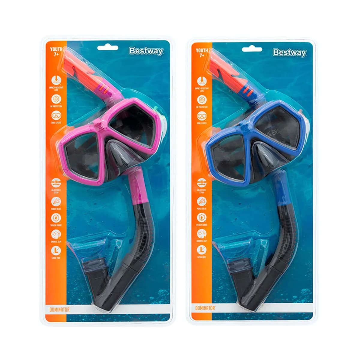 image-Snorkel Goggles and Tube for Children Bestway Blue Fuchsia (1 Unit)