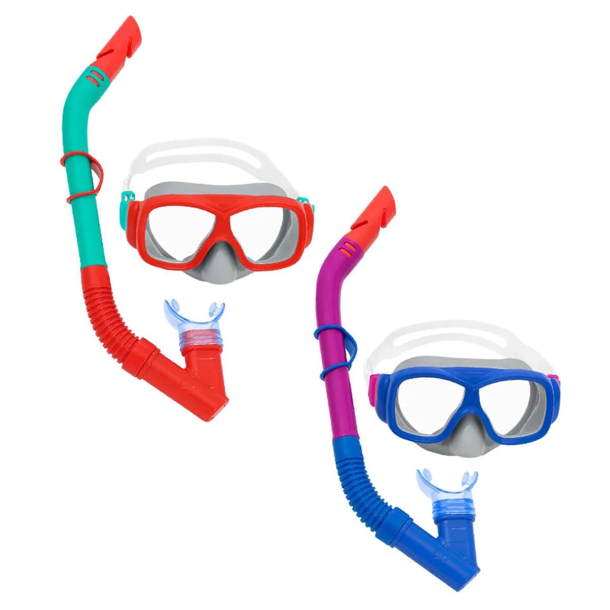 image-Snorkel Goggles and Tube for Children Bestway Blue Orange (1 Unit)
