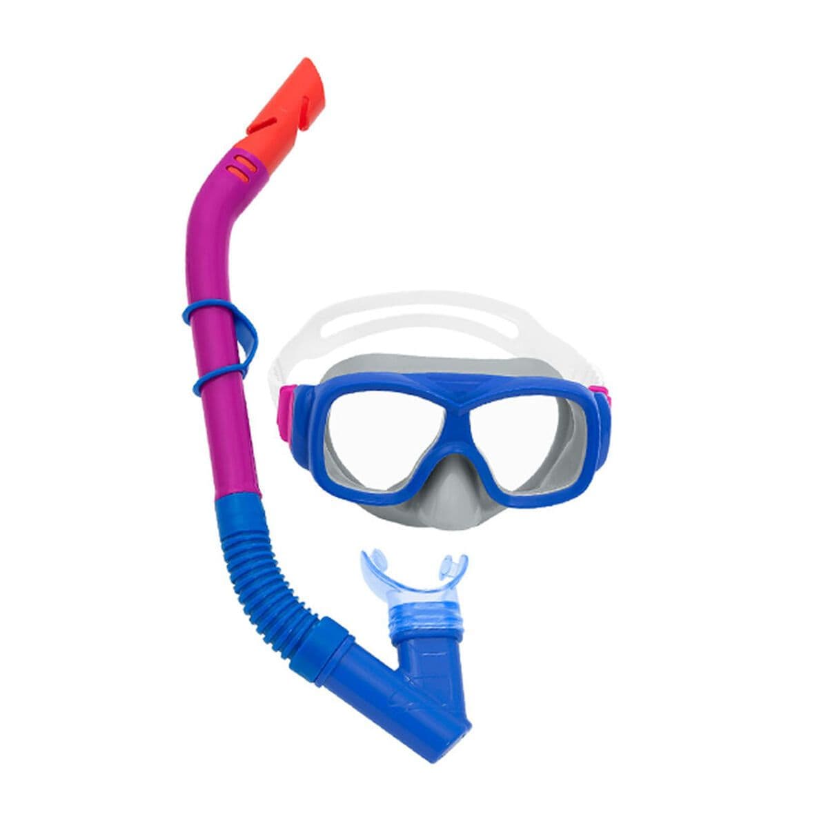 image-Snorkel Goggles and Tube for Children Bestway Blue Orange (1 Unit)