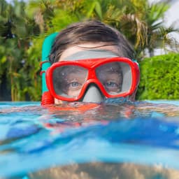 image-Snorkel Goggles and Tube for Children Bestway Blue Orange (1 Unit)