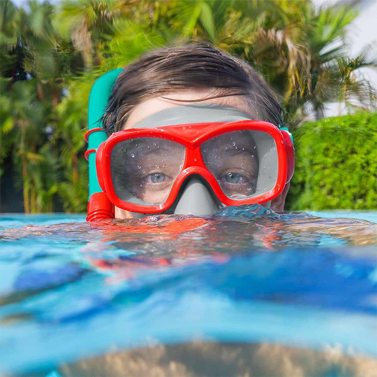 image-Snorkel Goggles and Tube for Children Bestway Blue Orange (1 Unit)