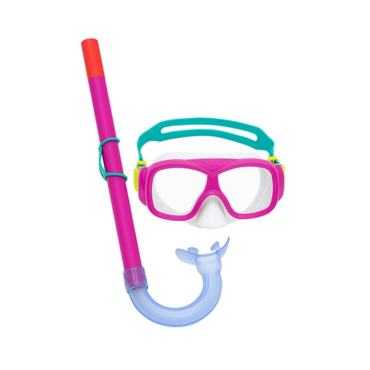 image-Snorkel Goggles and Tube for Children Bestway Green Pink (1 Unit)